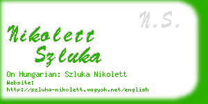 nikolett szluka business card